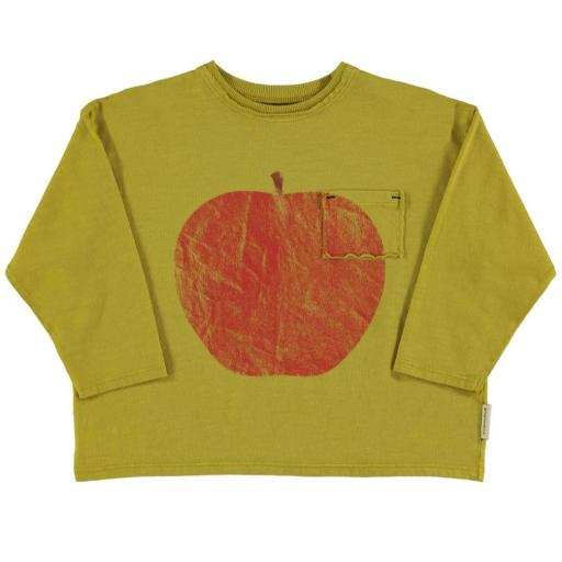 Piupiuchick,Longsleeve t'shirt | Olive green w/ red apple print,Camiseta manzana  [0]