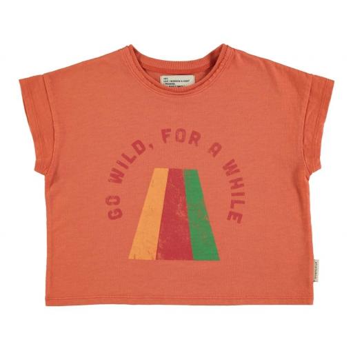 Piupiuchick,T'shirt | Orange w/ multicolor print, Camiseta naranja 