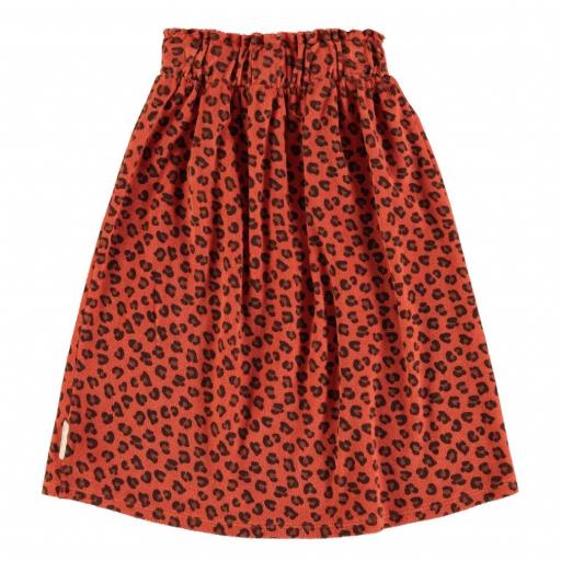 Piupiuchick,Long terry cotton skirt | Terracotta w/ animal print,Falda larga animal print  [1]