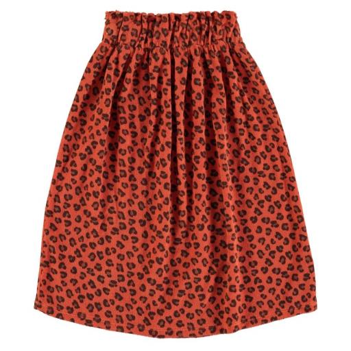 Piupiuchick,Long terry cotton skirt | Terracotta w/ animal print,Falda larga animal print  [0]