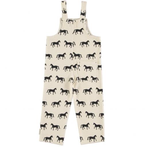 Piupiuchick,Dungarees | Ecru w/ black horses,Peto blanco print caballos [1]