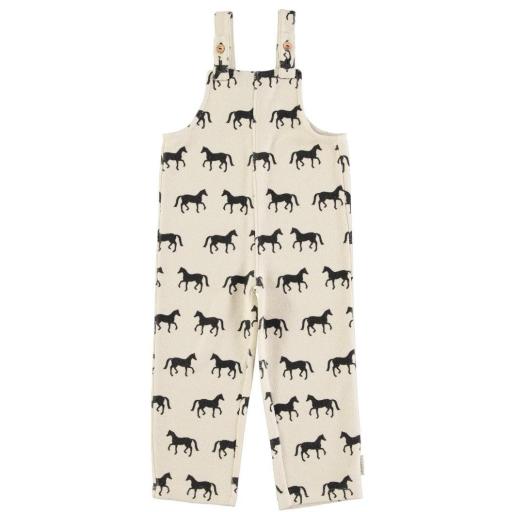 Piupiuchick,Dungarees | Ecru w/ black horses,Peto blanco print caballos [0]