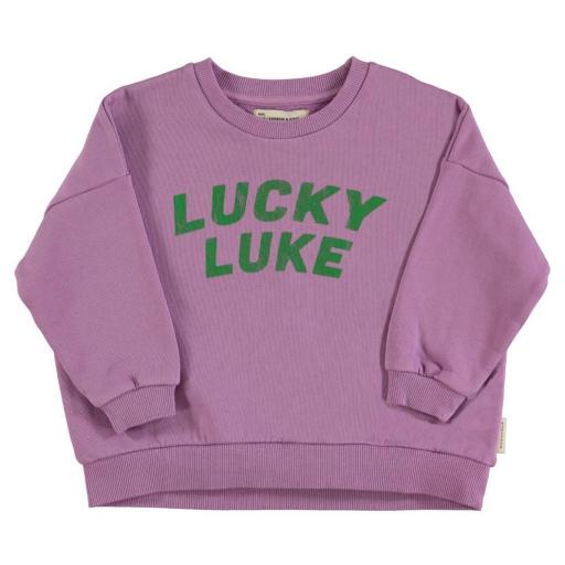 Piupiuchick,Sweatshirt | Mauve w/ "lucky luke" print,Sudadera trébol 
