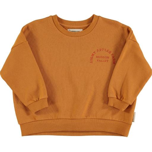 Piupiuchick,Sweatshirt | Camel w/ "jimmy apples farm" print, Sudadera camel manzana  [0]