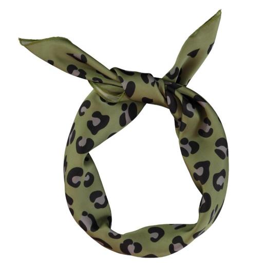 Piupiuchick,Silky bandana/scarf | Olive green w/ animal print,Pañuelo oliva animal print  [1]