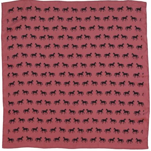 Piupiuchick,Silky bandana/scarf | Pink w/ black horses allover, Pañuelo caballos