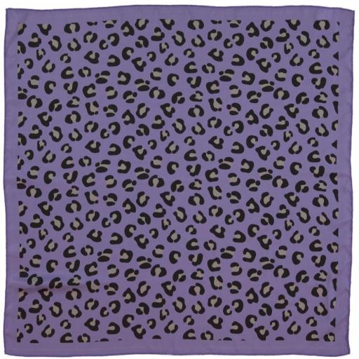 Piupiuchick,Silky bandana/scarf | Purple w/ animal print, Pañuelo malva animal print 