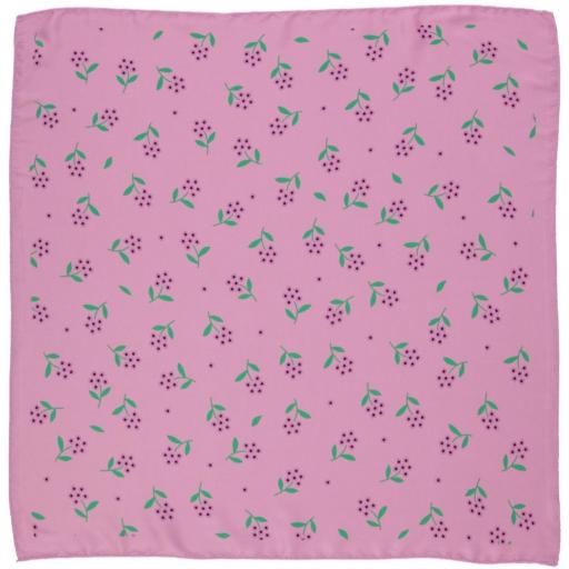 Piupiuchick,Silky bandana/scarf | Pink w/ flowers allover,Pañuelo rosa flores