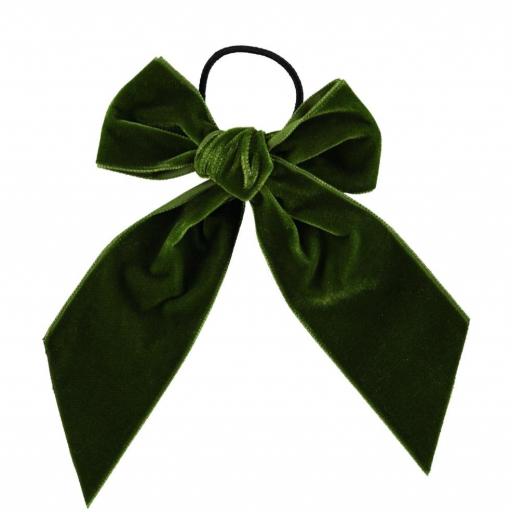 Piupiuchick,Hair velvet bow | Green,Lazo terciopelo verde
