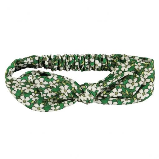 Piupiuchick,Headband w/ bow | Green flowers, Diadema flores verde [1]