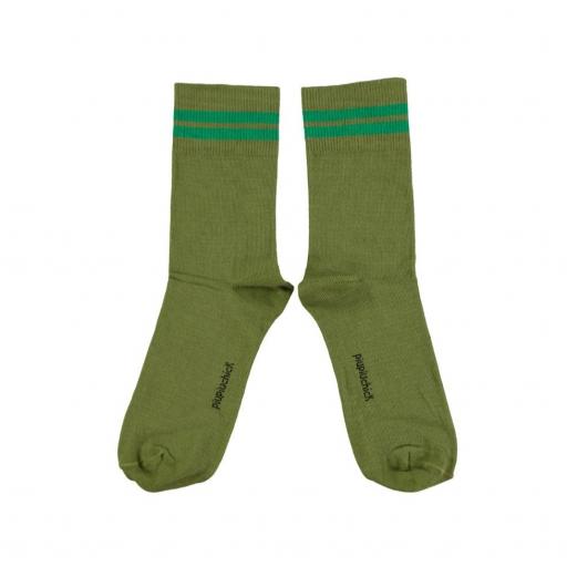 Piupiuchick,Short socks | Olive green w/ green stripes, Calcetines oliva raya verde [0]