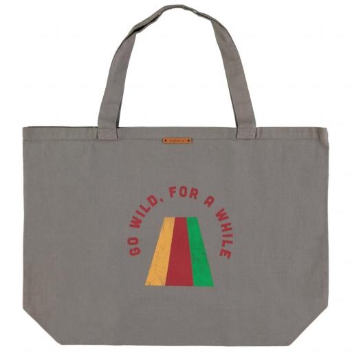 Piupiuchick,XL logo bag | Grey w/ multicolor print,Bolsa gris multicolor 