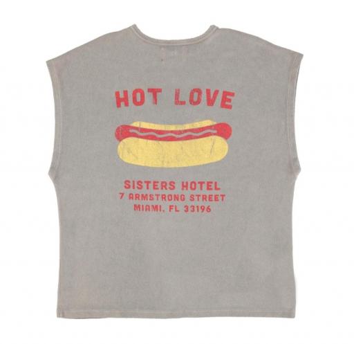 Sisters Department,Camiseta gris escote en pico y tejido toalla print HOT DOG [1]