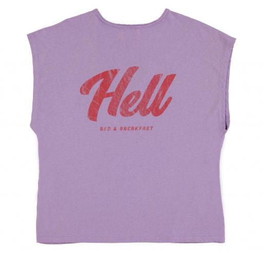 Sisters Department,Camiseta malva escote en pico print HELL [0]