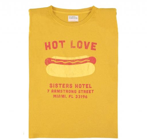 Sisters Department,Camiseta hombreras color mostaza print HOT DOG [2]