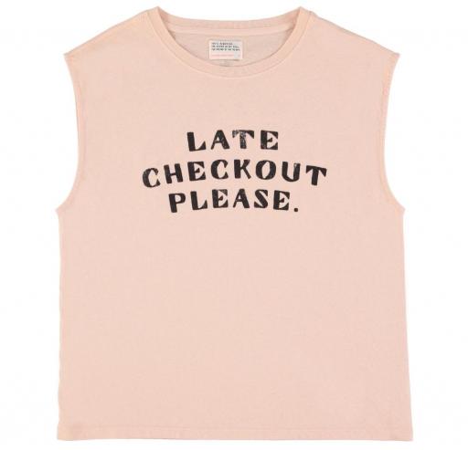 Sisters Department,Camiseta rosa claro cuello redondo print LATE CHECKOUT  [0]