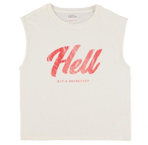 Sisters Department,Camiseta blanca cuello redondo print HELL [0]