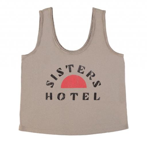 Sisters Department,Top gris oscuro print SISTERS HOTEL [0]