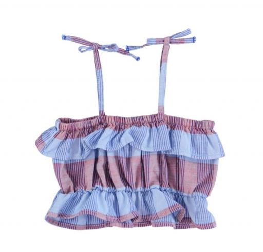 Piupiuchick,top w/ straps | blue checkered