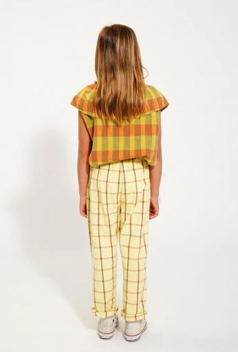 Piupiuchick,sleeveless blouse w/ collar | mustard checkered [3]