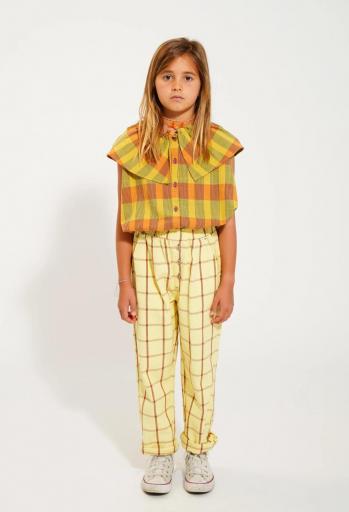 Piupiuchick,sleeveless blouse w/ collar | mustard checkered [2]