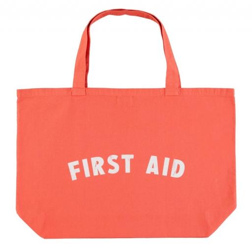 Piupiuchick,XL bag | orange w/ "first aid" print