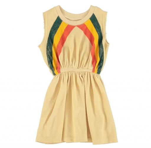 Piupiuchick, short dress | sand w/ multicolor stripes