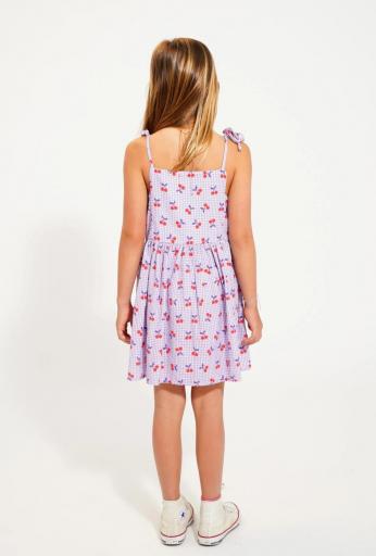 Piupiuchick,short dress |  purple & white checkered w/ cherries [3]