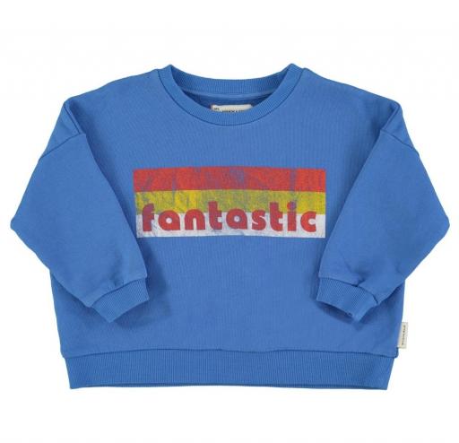 Piupiuchick,sweatshirt | blue w/ "fantastic" print