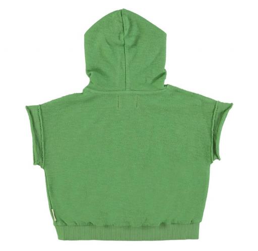 Piupiuchick,sleeveless hooded sweatshirt | green w/ multicolor "camp" print [2]