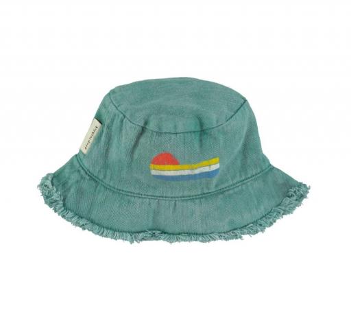 Piupiuchick,hat | green w/ multicolor wave print