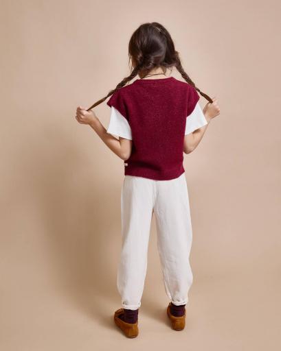 Búho Barcelona,TWILL GIRLY PANTS,color ivory  [2]