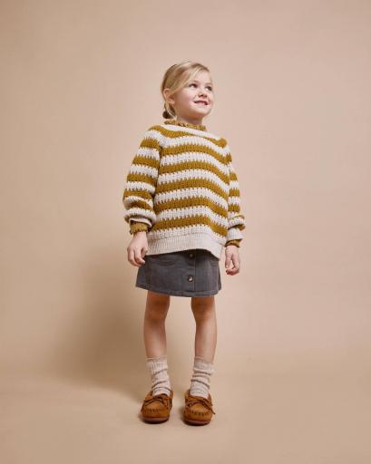 Búho Barcelona,STRIPES JUMPER,color ocre