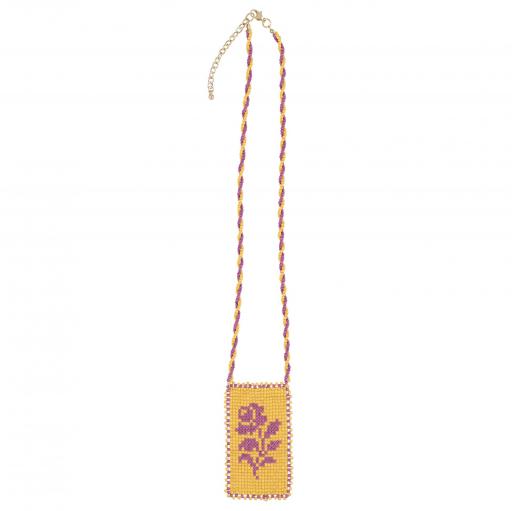 Sisters Department,Glass bead necklaces | Yellow & purple flower [1]