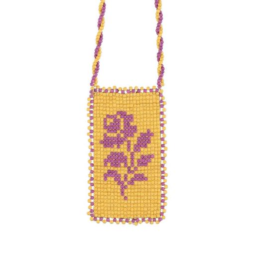 Sisters Department,Glass bead necklaces | Yellow & purple flower