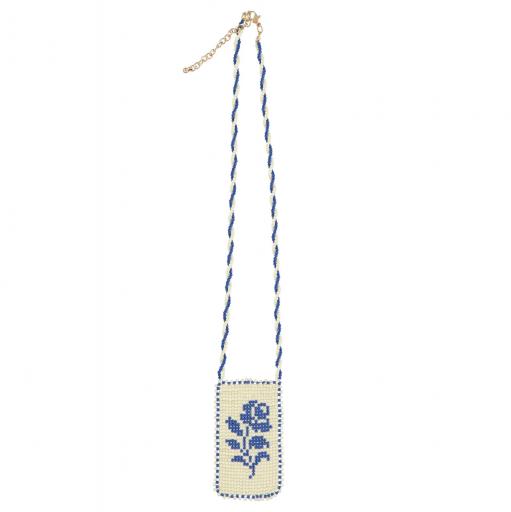 Sisters Department,Glass bead necklaces | White & blue flower [1]