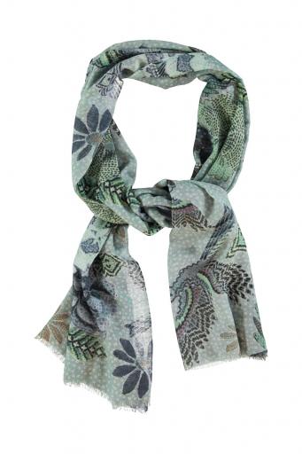 Sisters Department,Scarf | Blue w/ flowers & parrots