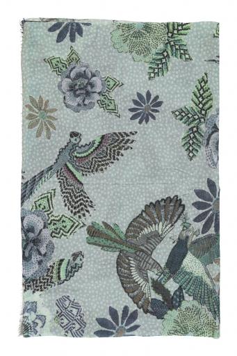 Sisters Department,Scarf | Blue w/ flowers & parrots [1]
