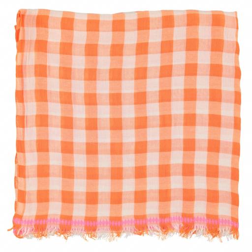 Sisters Department,Scarf | Orange & ecru checkered [1]