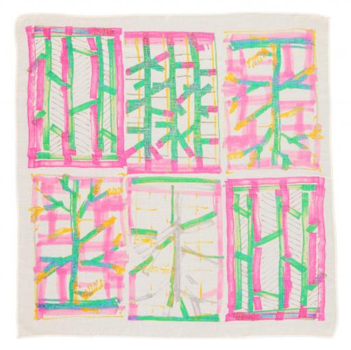 Sisters Department,Scarf | Pink squares w/ shapes