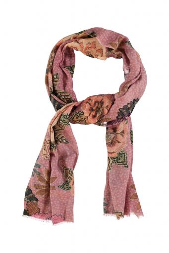 Sisters Department,Scarf | Pink w/ flowers & parrots