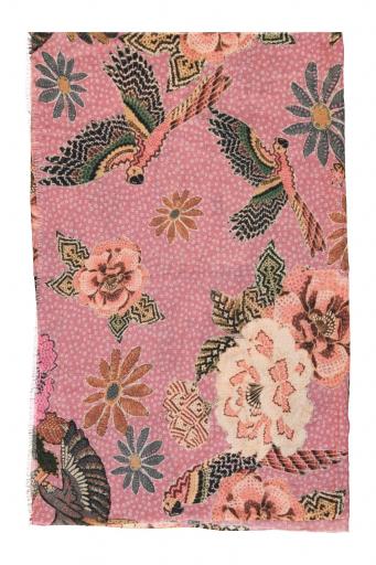 Sisters Department,Scarf | Pink w/ flowers & parrots [1]