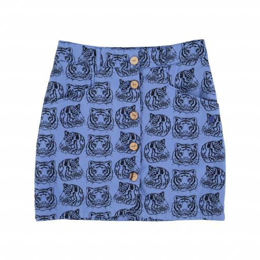 Sisters Department,Short skirt | Blue w/ tigers allover