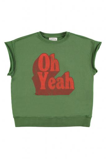 Sisters Department,Short sleeve sweatshirt | Green w/ "oh yeah" print