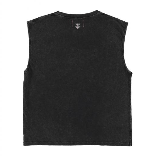 Sisters Department,Sleeveless t-shirt w/ round neck | Washed black w/ "love bandit" print [1]