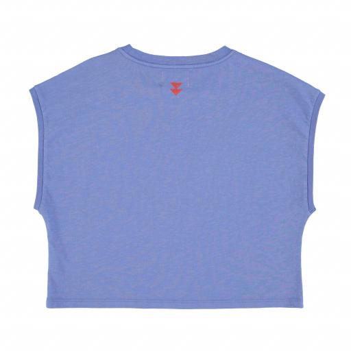 Sisters Department,Sleeveless t-shirt/top w/ round neck | Blue w/ "bang" print [1]