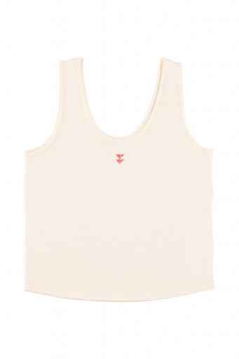 Sisters Department,Sleeveless top w/ v-neck | Ecru w/ "say cheese" print  [1]