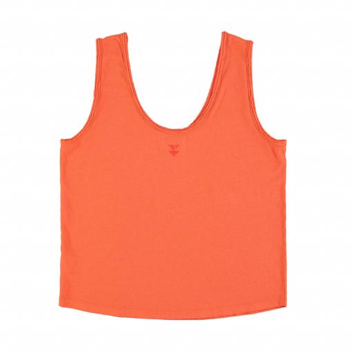 Sisters Department,Sleeveless top w/ v-neck | Orange w/ "free love" print  [1]