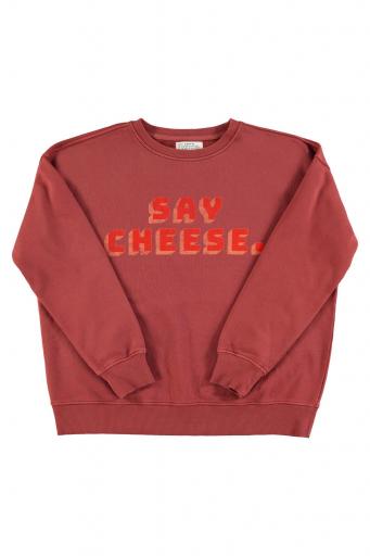 Sisters Department,Sweatshirt | Bordeaux w/ "say cheese" print