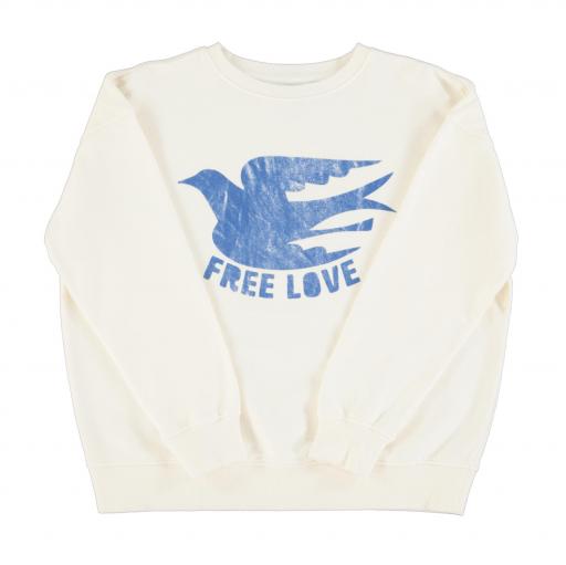 Sisters Department,Sweatshirt | Ecru w/ "blue bird" print